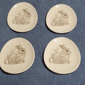 Bunny Plates by Burton and Burton Set of 4